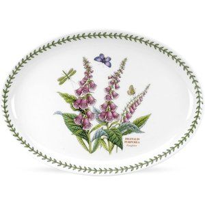 NEW Portmeirion Botanic Garden 13" Oval Platter (Foxglove) Porcelain Serveware